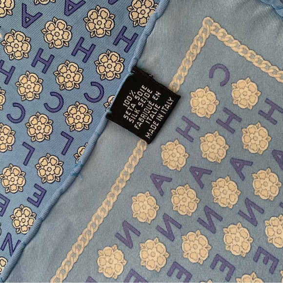 CHANEL Blue Silk Scarf - Picture 4 of 4
